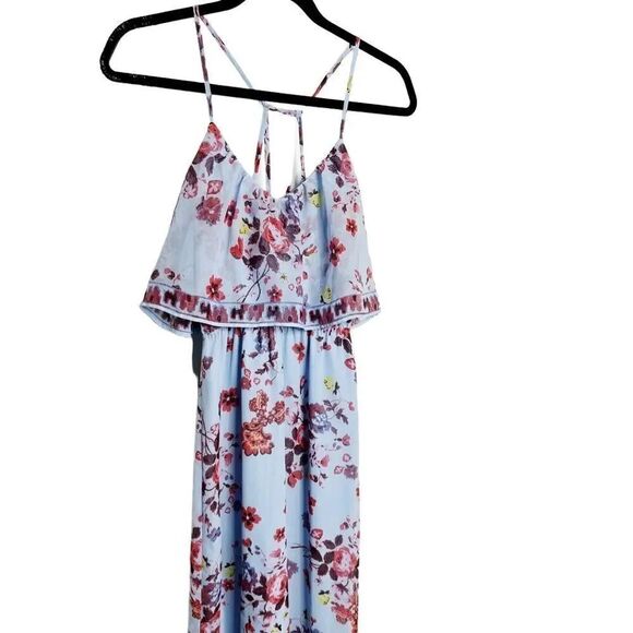 Princess Vera Wang Floral Maxi Dress Blue & Red Size XS - Picture 5 of 7